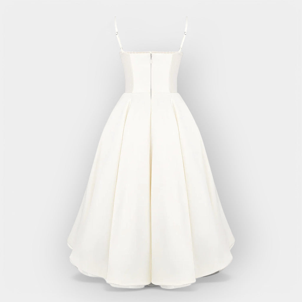 Minimalist White Midi Dress