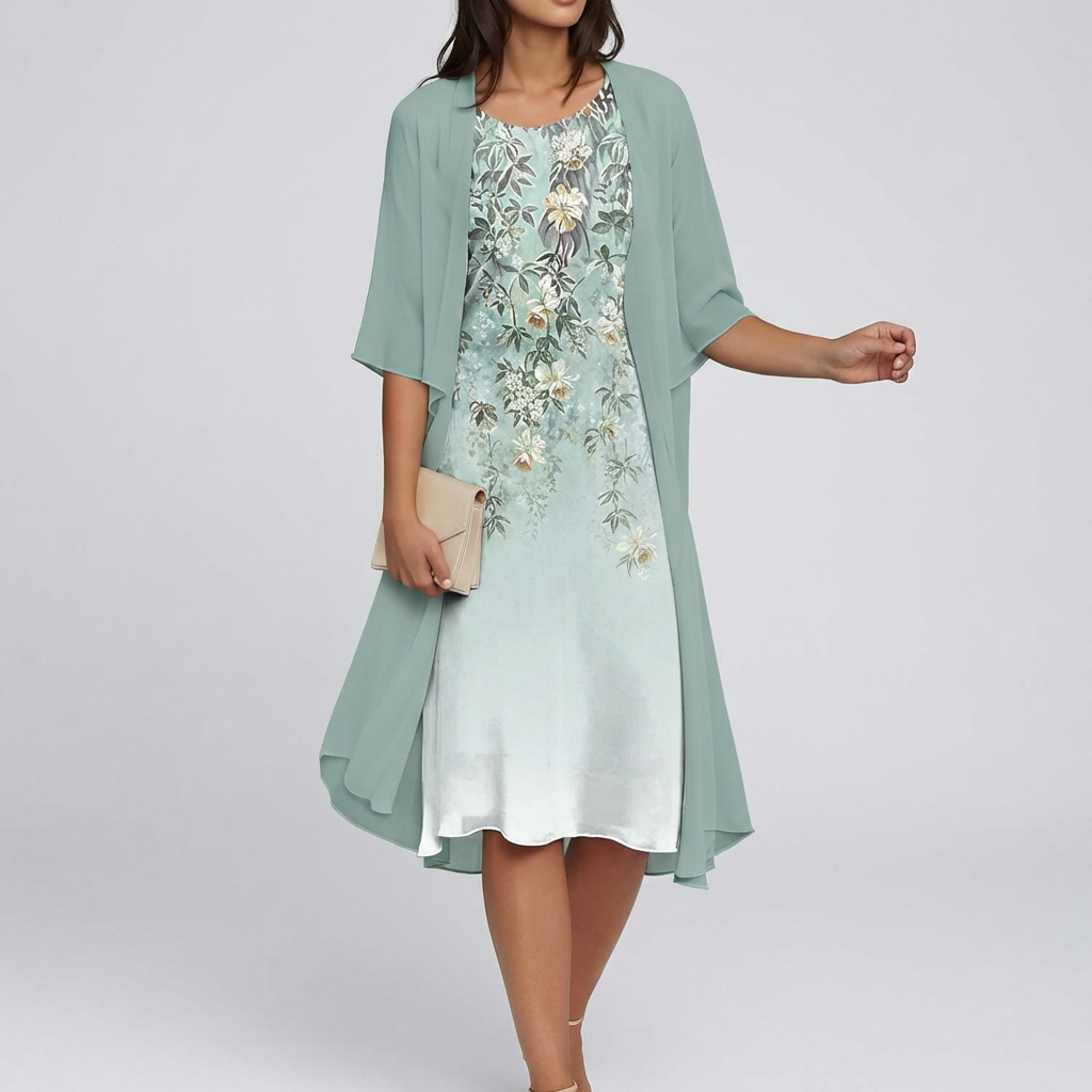 Lily – Floral Chiffon Dress Set