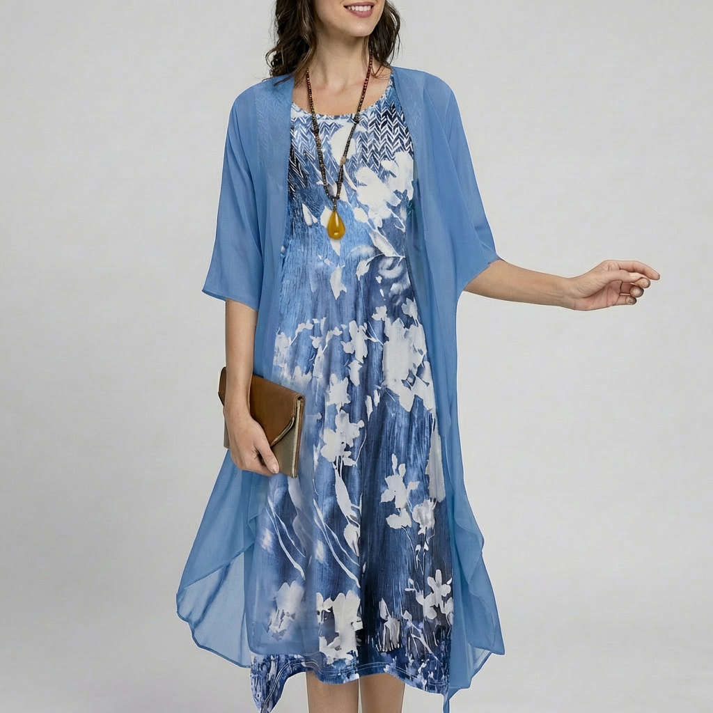 Sofia – Floral Chiffon Two-Piece Set
