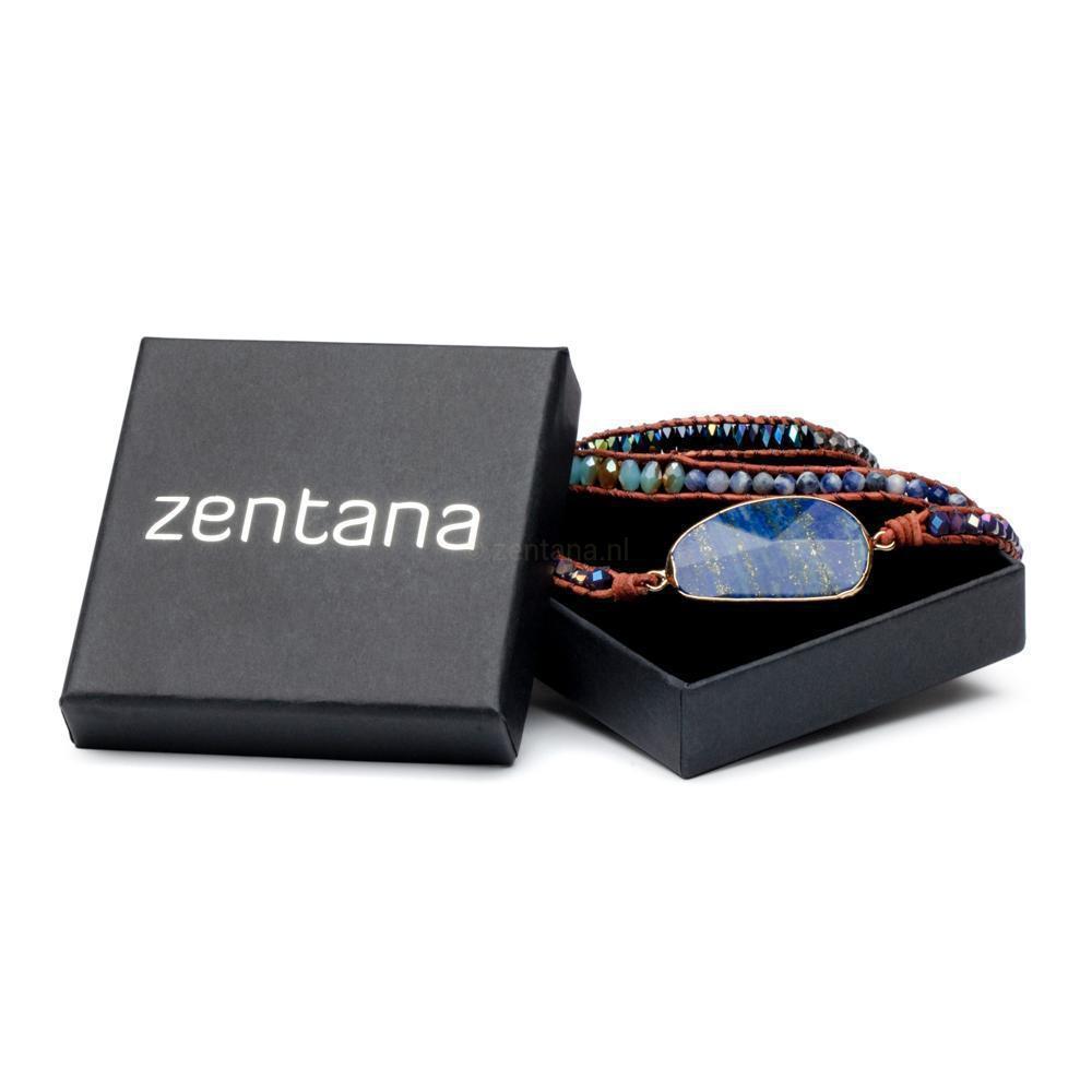 Wrap Bracelet Leather - Lapis Lazuli & Sodalite - Rough Cut - Wisdom