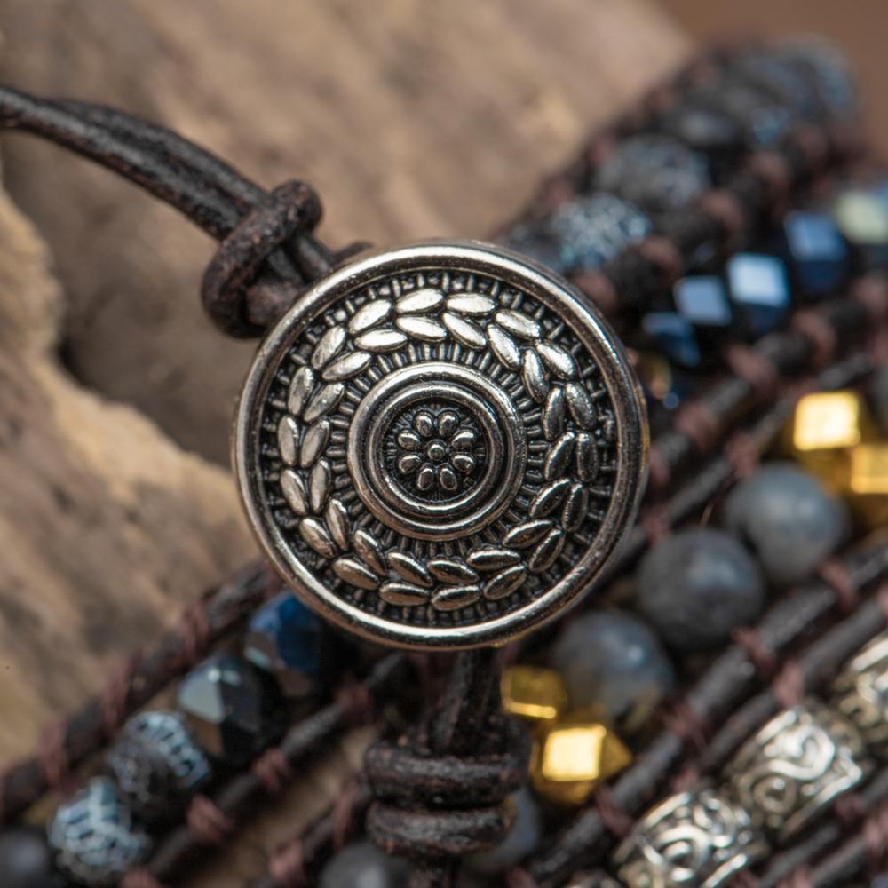 Bracelet - Onyx - Labradorite & Agate - Rough Cut - Focus