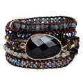 Bracelet - Onyx - Labradorite & Agate - Rough Cut - Focus
