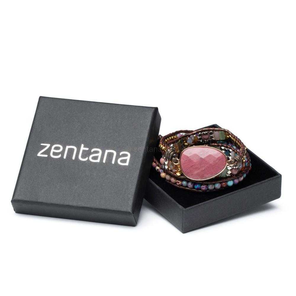 Wristband Balance - Rhodonite & Jasper - Leather - Self-Love